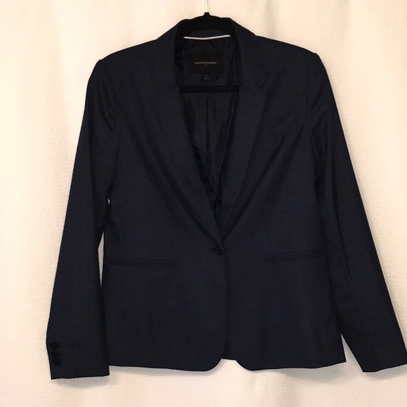 Banana Republic Jackets & Blazers - Banana Republic blue plaid blazer W 10 NWOT